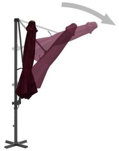 Parasol wiszący z aluminiowym słupkiem, 300 cm, czerwony
