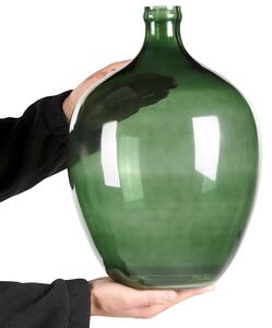 Wazon dekoracyjny szklany okrągły 39 cm ręcznie wykonany ozdobny zielony Roti Beliani