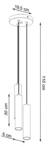 Biała potrójna lampa wisząca tuba nad stół - S755-Lagor