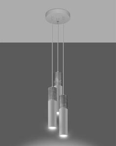 Biała lampa wisząca tuba w stylu loft - S756-Borgis