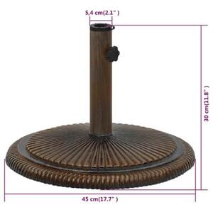 Podstawa pod parasol, brązowa, 45x45x30 cm, żeliwo