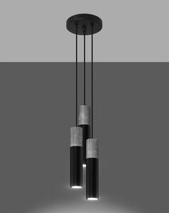 Czarna industrialna lampa wisząca tuba - S756-Borgis