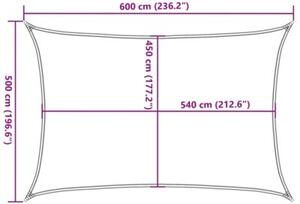 Żagiel przeciwsłoneczny, 160 g/m², piaskowy, 5x6 m, hdpe