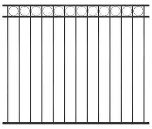 Panel ogrodzeniowy, stalowy, 1,7 x 1,5 m, czarny