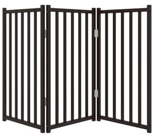 Składana bramka dla psa, 3 panele, czarna, 150 cm, drewniana