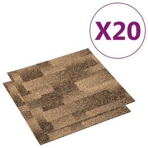 Podłogowe płytki dywanowe, 20 szt., 5 m², brązowe