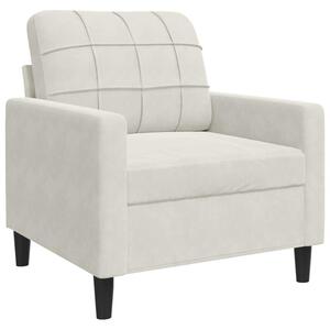 Fotel, kremowy, 60 cm, obity aksamitem