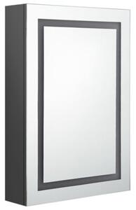 Szafka łazienkowa z lustrem i LED, szara, 50x13x70 cm