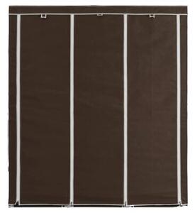 Szafa z przegrodami i drÄ Å¼kami, brÄ zowa, 150x45x175 cm, tkanina