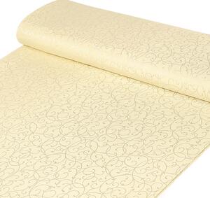 Goldea luksusowa tkanina obrusowa dekoracyjna - ornamenty na waniliowym - szer. 150, 300cm 150 cm