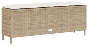 Ławka ogrodowa z poduszką beżowa 110x30x40,5 cm polirattan