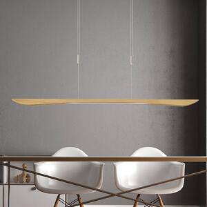 Lampa wisząca Hiba Quitani, możliwość ściemniania, jasne drewno, salon / jadalnia, drewno, nowoczesny