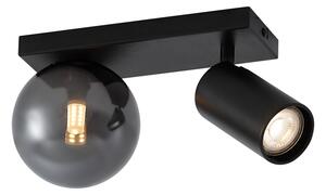 Nowoczesna lampa sufitowa czarna 2-punktowa regulowana - Lesly Oswietlenie wewnetrzne