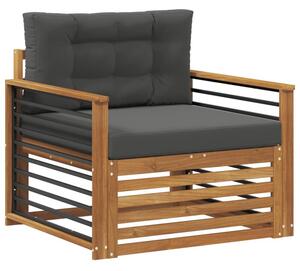 Zestaw mebli ogrodowych z litego drewna akacjowego z poduszkami, modułowy, nowoczesny design