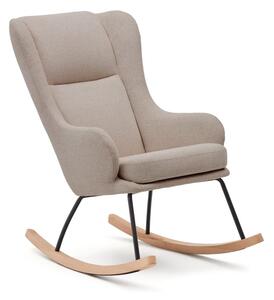 Beżowy bujany fotel z materiału bouclé Maustin – Kave Home