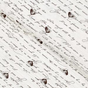 Goldea kora bawełniana na metry - tekst miłosny - szer. 145cm 145 cm
