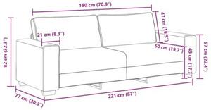 Sofa 3-osobowa, ciemnoszara, 220x77x82 cm, tapicerowana tkaninÄ