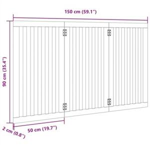 Składana bramka dla psa, 3 panele, czarna, 150 cm