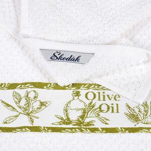 Goldea ręcznik kuchenny frotte - oliwki na białym 40 x 60 cm