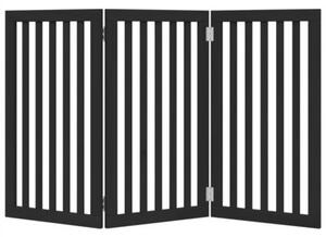 Składana bramka dla psa, 3 panele, czarna, 150 cm
