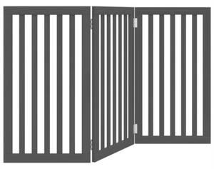 Składana bramka dla psa, 3 panele, czarna, 150 cm