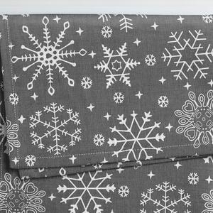 Goldea ścierka kuchenna bawełniana świąteczna - płatki śniegu na szarym 50 x 70 cm