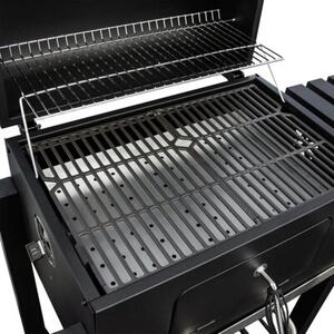 Grill węglowy z żeliwnym rusztem 113,5x50x107 cm ogrodowy XXL z pokrywą