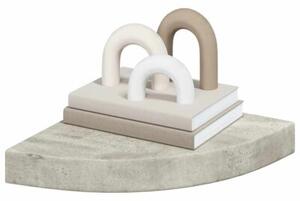 Narożne półki ścienne, 4 szt., szarość betonu, 25x25x3,8 cm mdf