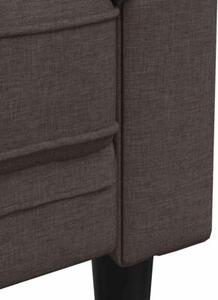Sofa chesterfield, trzyosobowa, ciemnobrÄ zowa, obita tkaninÄ