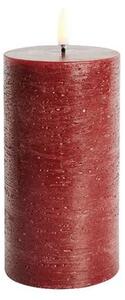 Uyuni Lighting - Świeca Filarowa LED 7,8x15,2 cm Rustic Carmine Red