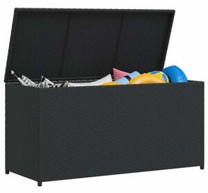 Skrzynia ogrodowa, czarna, 120 x 50 x 60 cm, rattan pe