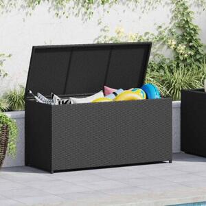 Skrzynia ogrodowa, czarna, 120 x 50 x 60 cm, rattan pe