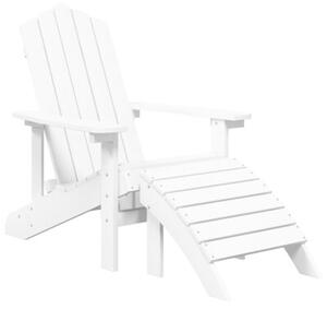 Krzesła ogrodowe adirondack z podnóżkami, 2 szt., hdpe, białe