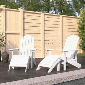 Krzesła ogrodowe adirondack z podnóżkami, 2 szt., hdpe, białe