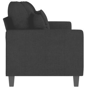Sofa 3-osobowa, czarna, 180 cm, tapicerowana tkaninÄ