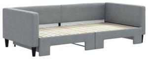Sofa rozsuwana, jasnoszara, 100x200 cm, tkanina