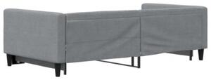 Sofa rozsuwana, jasnoszara, 100x200 cm, tkanina