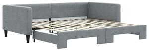 Sofa rozsuwana, jasnoszara, 100x200 cm, tkanina