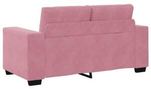 Sofa 3 szt. rÃ³Å¼owy tkanina lniana