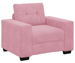 Sofa 3 szt. rÃ³Å¼owy tkanina lniana