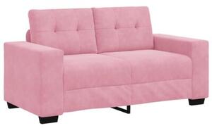 Sofa 3 szt. rÃ³Å¼owy tkanina lniana