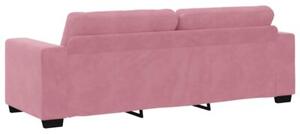 Sofa 3 szt. rÃ³Å¼owy tkanina lniana