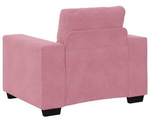 Sofa 3 szt. rÃ³Å¼owy tkanina lniana