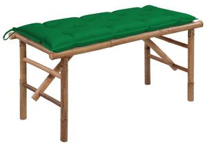 Składana ławka ogrodowa z poduszką, 118 cm, bambusowa
