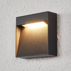 Kinkiet zewnętrzny LED Dijora Lucande, czarny, aluminium, nowoczesny