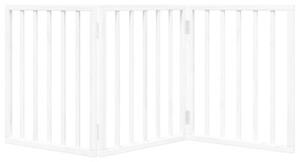 Składana bramka zabezpieczająca dla psa, 3 panele, biała, 150cm