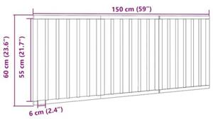 Składana bramka zabezpieczająca dla psa, 3 panele, biała, 150cm