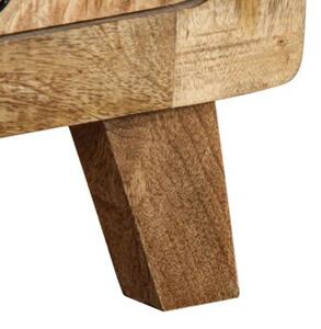 Szafka nocna 2 szt. 37x32x50 cm drewno lite surowe mango