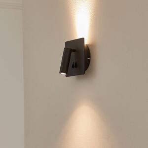 Kinkiet LED Magya Lucande, czarny, salon / jadalnia, aluminium, nowoczesny