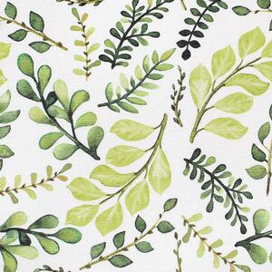 Goldea tkanina dekoracyjna loneta - zielone liście - szer. 140cm 140 cm